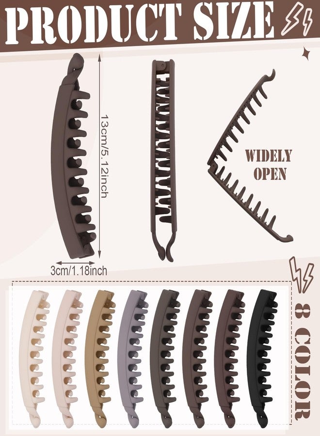 ProSuites 8 PCS Banana Hair Clips for Women, Cute and Stylish French Hair Claw Clips, Neutral Color Ponytail Holder Hair Accessories for Thin/Thick Hair, All Day Hold - Image 2